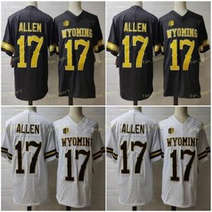 Thr NCAA Wyoming Cowboys # 17 Josh Allen Brown White Jersey Coffee Cheap College Football Stitcehd No Name Uomo Youth Kid Donna Adulto S-3XL