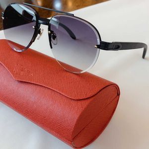 8200986 Erkekler İçin Güneş Gözlüğü Oval Yarım Çerçeve Moda Popüler UV400 Ahşap Bacak Tasarımcı Güneş Gözlükleri Büyük Boy Vintage Retro Style Geliyor