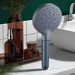 Soffione doccia Vasca da bagno Filtro a risparmio idrico Pannello grande 3 ingranaggi Rubinetto nero regolabile Ugelli Accessori Docce bagno 220510