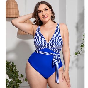 costume da bagno donna moda sexy costumi da bagno costumi da bagno siamese splicing rosso nero blu striscia di colore un pezzo plus size senza reggiseno ferretto estate costumi da bagno bikini