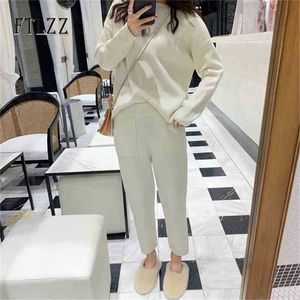 Women Two Piece Sets Fashion Sweater Pullover And Slim Pants Outfit Woman Tracksuits Spring Autumn Sportsuit Clothes 210525