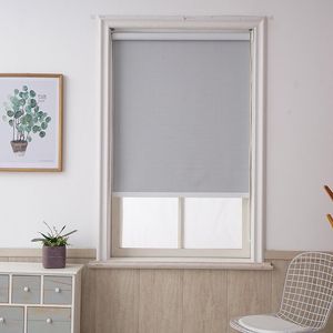 Curtain Drapes Custom Size Grey Blackout Roller Blinds Drill System Office Kitchen Bed Room Half Or Full Shade Quality Window