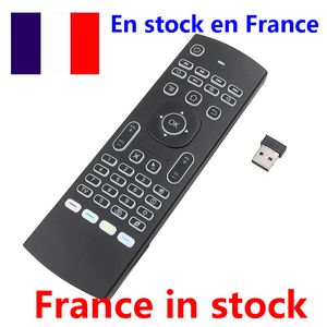 Francia in magazzino mx3 Air Fly Mouse retroilluminazione Tastiera wireless da 2,4 GHz Telecomando IR Learning 6 assi per Android tv BOX