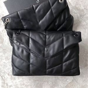 2024 Designer Puffers Solt Lammfelltaschen 577475 LouLou Damen-Schulterklappe, Geldbörsenriemen, schwere Kette, Umhängetasche, echtes Leder, Handtaschen, 29 cm, 35 cm, Top-Qualität