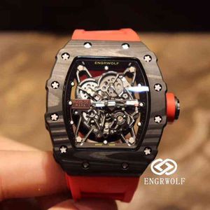 Richard''s Millie Watch Date Engrwolf Watch Rm35-02 Serie 2824 Automatik Mechanisch Carbon Fiber Red Tape Herren Wrr7