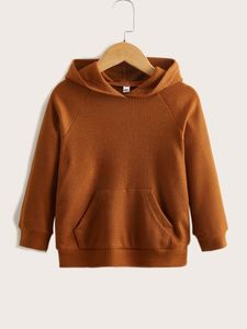 Toddler Boys Solid Kangaroo Pocket Hoodie Hon