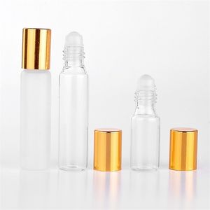 50 teile/los 5 ml 10 ml Nachfüllbare Parfüm Flasche Rolle auf Flaschen für Ätherische Öle Fläschchen Leere Parfüm Probe Roller flasche 220711