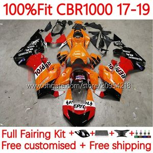 Corpo + serbatoio OEM per HONDA CBR 1000 CBR1000 RR CC 1000CC 17-19 Carrozzeria 13No.36 CBR1000CC CBR1000RR 17 18 19 CBR 1000RR 2017 2018 2019 Carenatura per stampaggio ad iniezione Repsol Orange