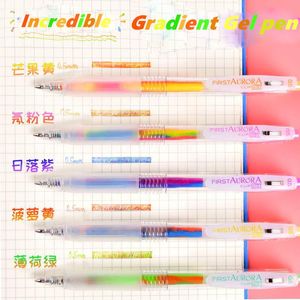 Gel Pens Sharkbang 0.5mm Kawaii Creatie Colourful Rainbow Press Gradient Pen Neutral For Kids School Office Stationery Supplies