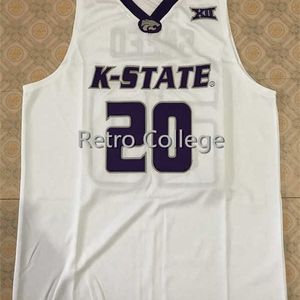 Xflsp # 20 Xavier Sneed Kansas State Wildcats College Basketball Jersey Toppkvalitet 100% Double Stitched Anpassa något namn och nummer