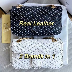 Luxuries Designers Women Bag Designer Bags Crossbody Genuine Leather Handbags 26cm Black white Colors 2 Brands In 1 Handbag Tote Large Totes