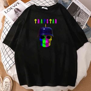 Trapstar Özel Serisi 09 Poster Kafatası Baskıları Man T-Shirt Street Moda Yarım Kollu Hip Hop Tee Yaz Serin Erkekler