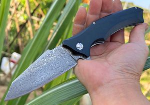 Offerta speciale Coltello pieghevole Flipper VG10 Lama in acciaio di damasco CNC G10 Maniglia con cuscinetto a sfere Coltelli tascabili EDC ad apertura rapida