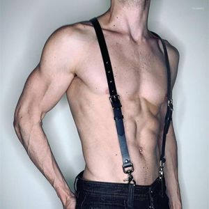 Cinture Finimenti in pelle Cintura da uomo Body Bondage Regolabile Sexy Punk Cinghie pettorali Bretelle Gay Spada Rave Club Goth AbbigliamentoCinture Fier22