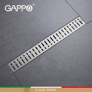 GAPPO Stainless Drains Bathtub Plug Anti-odor Drains Recgangle Linear Waste Drainer Bathroom Shower Floor Drain Cover G85007-3 200923