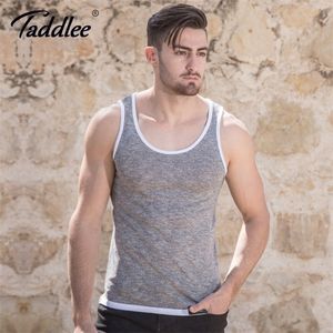 Taddlee Brand Men's Tank Top Cotton Sleeveless Soft Apparel Stylish Fashion New Bodybuilding Undershirts Solid