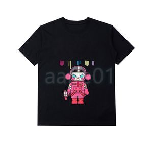 Embroidering Machines оптовых-Летние футболки мода Man Man Pink Machine Doll Clocking Flocking Вышитые рубашки High Street Женские футболки мужские одежды с коротким рукавом азиатский размер S XL