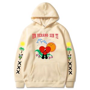 Bad Bunny Erkek Kadın Baskılı Hoodie Fashion Street Hip Hop Sweatshirt Unisex Yüksek Kalite 220823