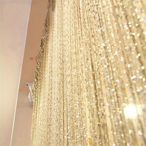 200x100 cm Luxury Crystal Curtain Flash Line Shiny Tassel String Door Curtain Window Room Divider Home Decoration Cortinas 220525