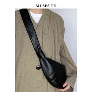 ox horn Lemaire bag sheep skin Kesong oblique cross dumpling leather armpit method stick Hidemi chest waist handbag 220518