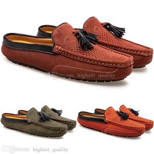 Primavera Verão Nova Moda Estilo Britânico Mens Lona Casual Ervilha Shoes Slippers Manuse Cem Lazer Estudante Homens Preguiçoso Drive Overshoes Respirável 38-47 1058