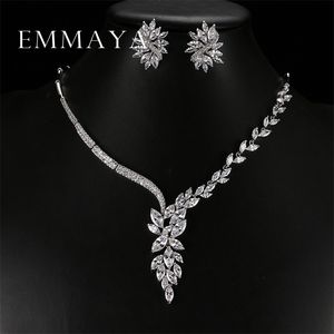 Emmaya Unique Design Choker Necklace Stud Earrings Bridal Jewelry Sets Wedding Accessories Dropship 220726