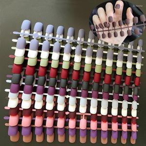 False Nails 24pcs Matte Short Press On Top Forms For Coffin Nail Tips Fake Manicure Reusable Prud22