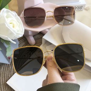 Polarized Sunglasses Women's Sunglasses Large Frame Avocado Green Korean Edition Glasses Anti-UV Round Face Street Shooting Accessories CX220325