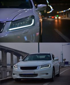 LED High Beam Head Light för Honda Accord 8th Headlight Assembly Drl Car Daytime Lights Turn Signal Angle Eye Lens 2008-20132314
