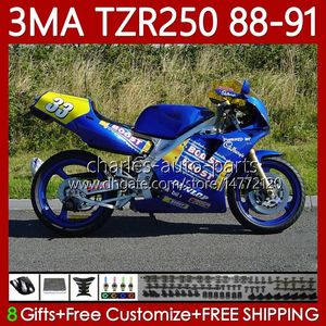 Bodys Kit para Yamaha TZR-250 TZR 250 TZR250 R RS RR Azul claro 8-91 Bodywork 115No.30 YPVS 3MA TZR250R 88 89 90 91 TZR250-R TZR250RR 1988 1989 1990 1991 Fairings de Moto