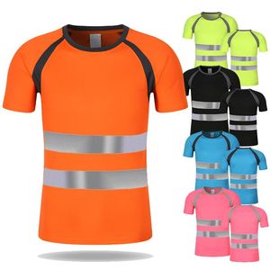 Abbigliamento da moto Taglia S-6XL Camicia di sicurezza riflettente Alta visibilità Maniche corte Abbigliamento da lavoro ad alta visibilità Asciugatura rapidaMoto