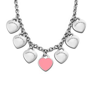 Herz-Halskette für Damen, Edelstahl, Paar-Anhänger, Schmuck am Hals, Valentinstag, Weihnachten, Geschenke für Freundin, Accessoires im Großhandel