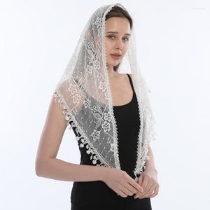 Sjaals dames sluier driehoeks sjaal voor sjaal geborduurde tassel hijab hanger Spaans kanten mantilla bruiloft sluierscarves ScarvessCarves kiml22