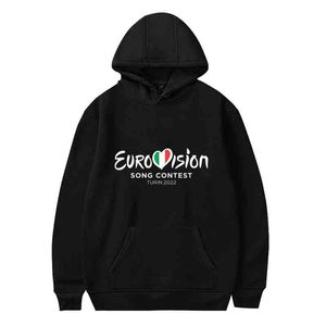 Wawni Eurovision Song Contest Turin 2022 Hoodie Eurovision 2022 Толстовка Harajuku Пуловая одежда модная одежда повседневная длинная рукав