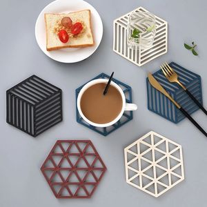 Rectangle Heat Resistant Silicone Mat Drink Cup Coasters Non-slip Pot Holder Table Placemat Kitchen Coaster Pad LX4815