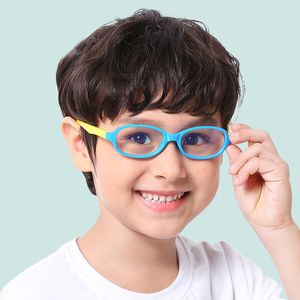 Okulary przeciwsłoneczne dziecko niebieskie okulary blokujące światło chłopcy kwadrat krzemowe okulary ramy dzieci dzieci komputerowe