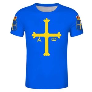 Asturias i Free Custom tshirt SPANISH Asturies tshirts Flag Emblem Tee Shirts DIY autonomous community City Name Number T shirt 220616