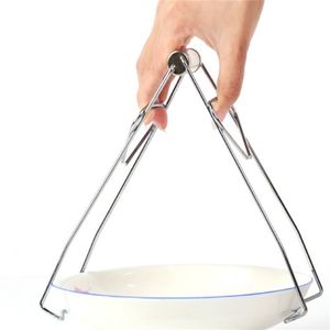 Kitchen Tools Stainless Steel Foldable Hot Dish Plate Bowl Clip Pots Gripper Crockery Holder Clamp Tongs Claw Holder Lifting 20220825 E3