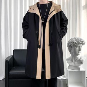 Men's Trench Coats Nice Spring Long Style Coat Men's High Quality Casual Hoooded Jackets Clothing Windbreakers WaterproofMen's