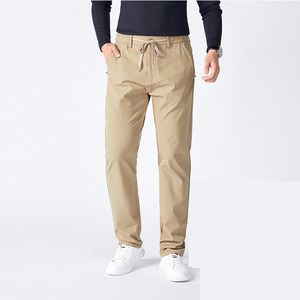 Brand Autumn Men Nylon Casual Pants Skin-friendly Soft Straight Trousers Comfortable Anti-wrinkle Elastic Waist Men Pants CX220401