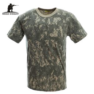 Mege Military Camouflage通気性戦闘Tシャツ 男性サマーコットンTシャツ アーミーカモキャンプTシャツ220504