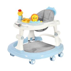 Baby Walkers Walker med 6 mute roterande hjul Anti-rollover multifunktionell barnstol Walking Aid Assistant Toy0-18M