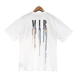 Camisetas masculinas coloridas com estampa de letras de marca masculina de manga curta t-shirt roupas de grife camiseta Homme primavera com decote em bico