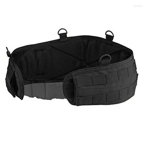 Utomhuspåsar som jagar tillbehör Taktisk kamouflage armé Green Black Battle Belt quiltad molle midja påse