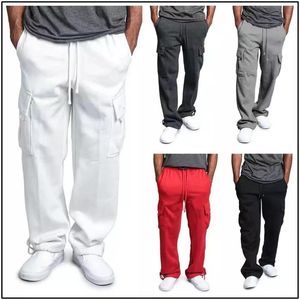 Calça masculina masculina calça as jogadoras de jacarés de macacão esporte casual esporte sólido esportes de corrida solta plus size calça de calça masculina '