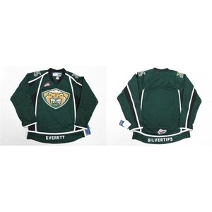 Nik1 Herren Damen Kinder WHL Everett Silvertips 10-jähriges Jubiläum Stickerei Beliebiger Name Beliebig Nr. seltene Eishockey-Trikots S-6XL Goalit