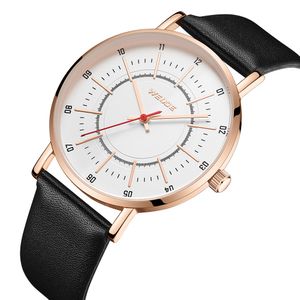 2022 Weide Man Analog Militär PU Strap Quartz Armbandsur Mode Sport Män Relogio Masculino Casual Male Clock Simple Wristwatches