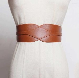 Belts Brand 2022 Pu Leather Multicolor Asymmetrical Black Wide Long Belt Personality Women FashionBelts Smal22