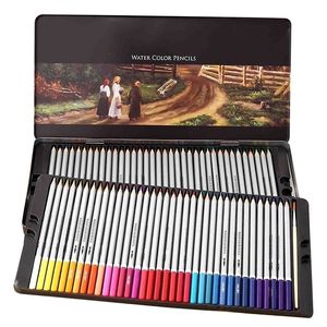 Deli 24364872 Colors Water Color Pencil Set Tin Rape Box Растворимая для рисования рисовать эскиз школьные принадлежности Y200709