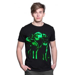 Herr t-shirts sommar lysande mäns kortärmad t-shirt djurtryck personlighet 3d tryckning rund halsvatten w485men's